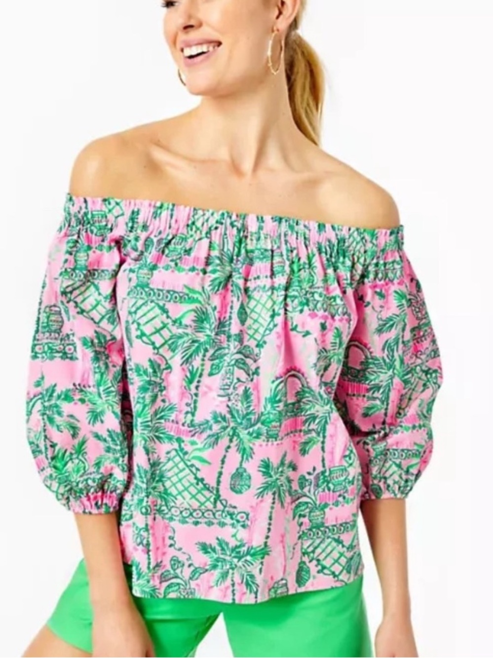 Lilly Pulitzer NWT Winifred Off the Shoulder Top Women’s Large